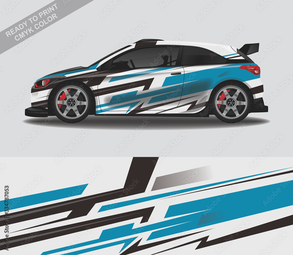 Car wrap decal design vector, custom livery race rally car vehicle sticker and tinting.