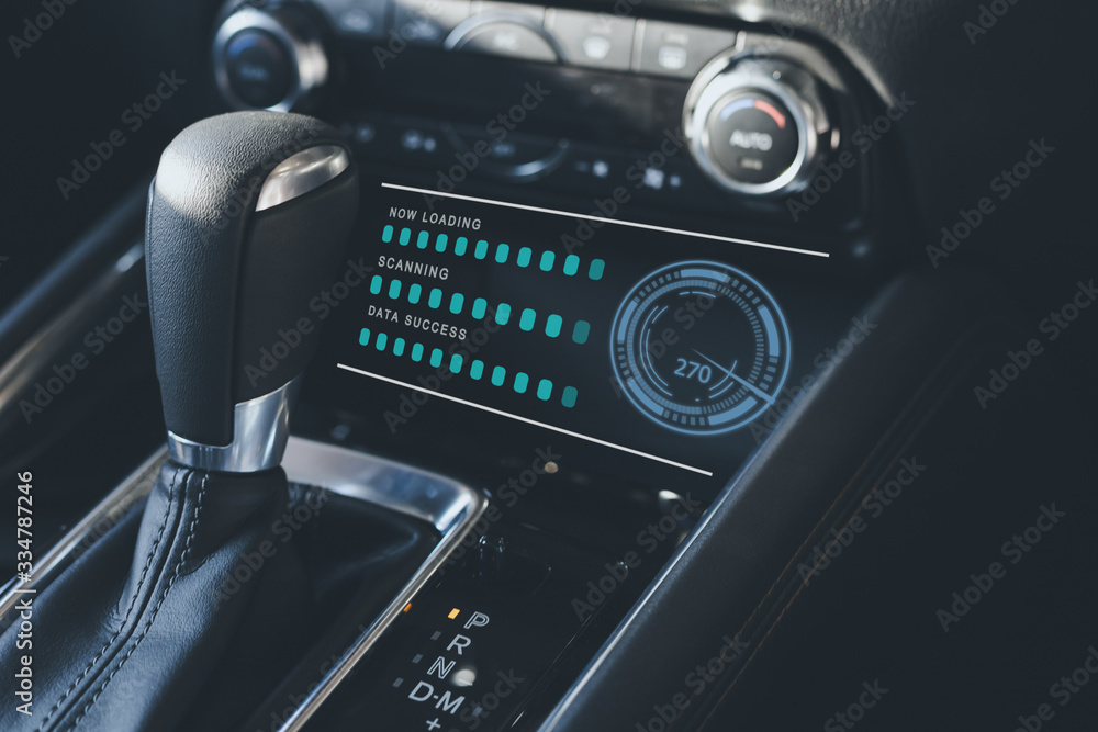futuristic interface dashboard digital ai connection iot gear for driver transmission gear box stick shift shifting manual speeding scanning download data success to travel tourism inspiration tourist