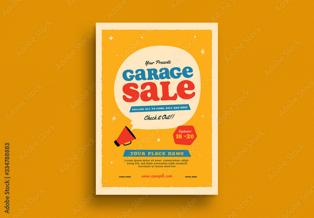 Garage Sale Flyer Layout Stock Template Adobe Stock garage-sale-flyer-layout-stock-template-adobe-stock