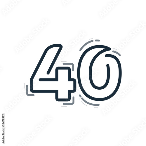 40 Years Anniversary Celebration Vector Template Design Illustration
