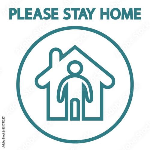 Stay home icon. Stay Safe. Human figure at home, isolation. Quarantine. Vector illustration  isolated on white.