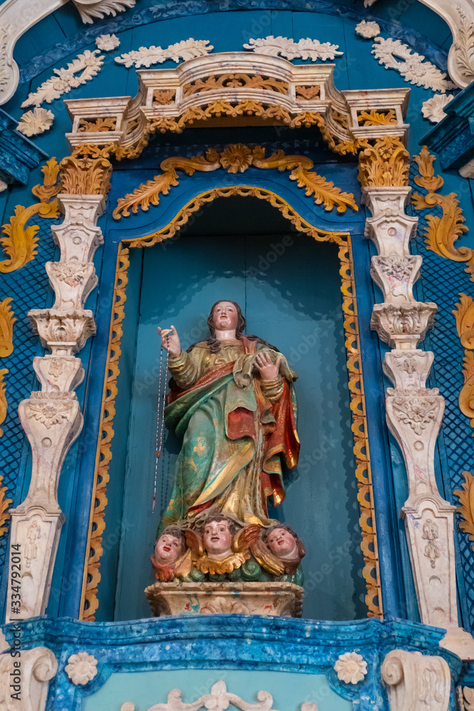 Religious statue in Catholic Church in Algarve, Portugal