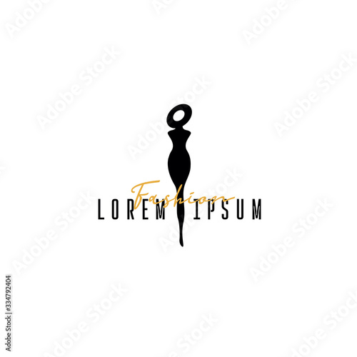 Fashion boutique logo, fashion logo template on white background, silhouette girls in hat for your website, mobile application. Vector illustration © RomchikDL