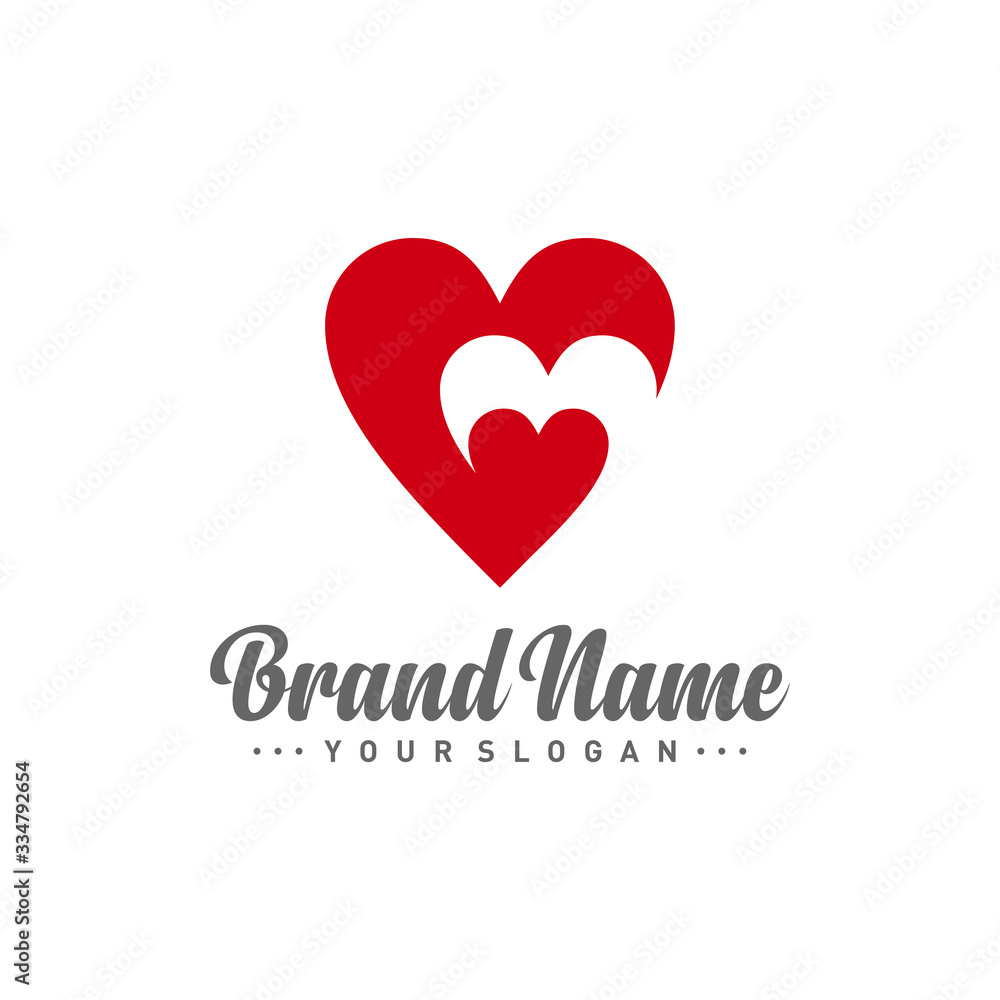 Love logo vector, Heart Logo Design Template For Healthy Company