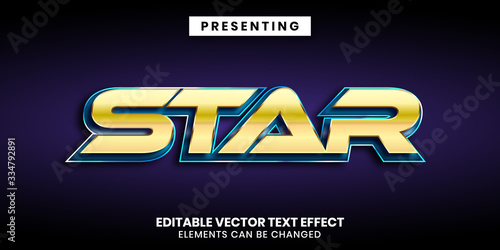 Red gold shiny metal Editable movie text effect
