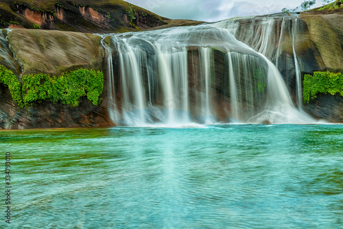 Tham Phra waterfall in Rain Forest at Bueng Kan Province,Thailand