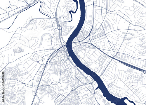 map of the city of Newport, Gwent, Wales, UK