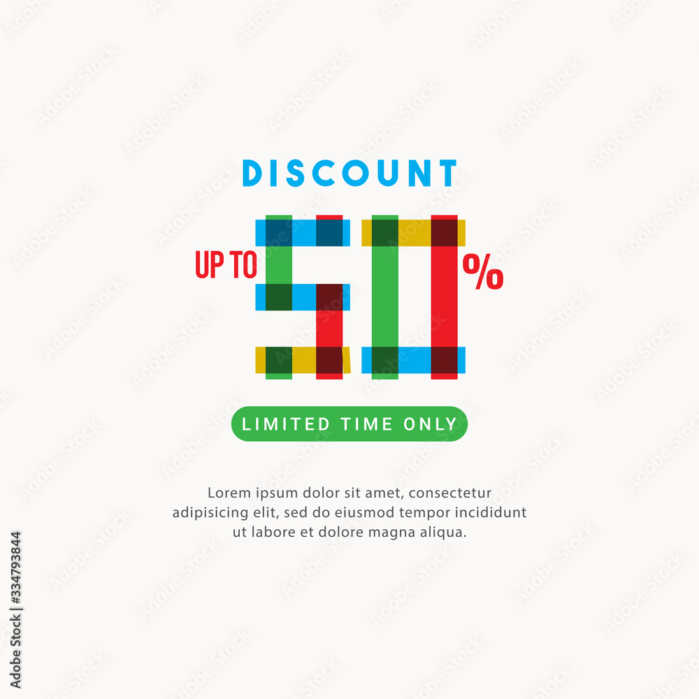 Discount up to 50% off Limited Time Only Label Vector Template Design Illustration Discount up to 50% off Limited Time Only Label Vector Template Design Illustration