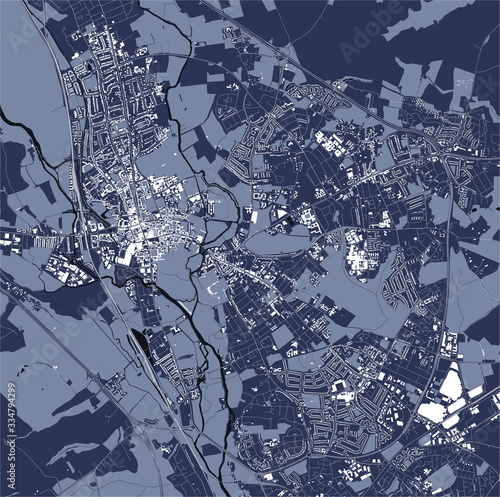 map of the city of Oxford, Oxfordshire, South East England, England, UK