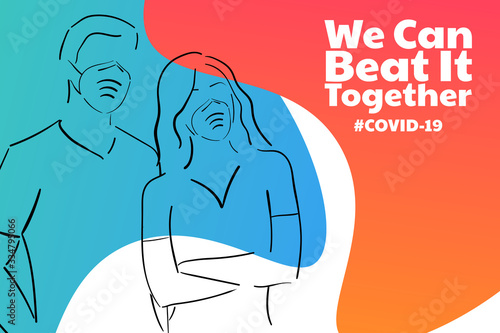 Inspirational positive quote about novel coronavirus covid-19 pandemic. Template for background, banner, poster with text inscription. Vector EPS10 illustration.
