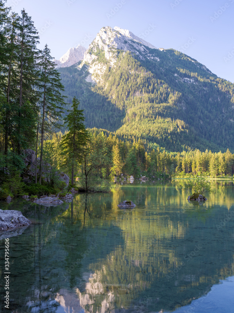 Mountains life, Hintersee lake, Bavaria, Germany Mountains life, Hintersee lake, Bavaria, Germany