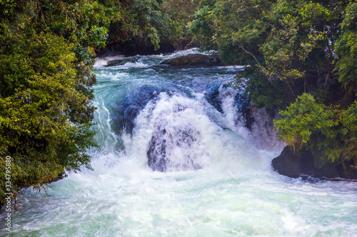 Seething powerful waterfall