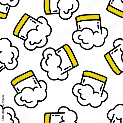 chef hat seamless doodle pattern, vector illustration