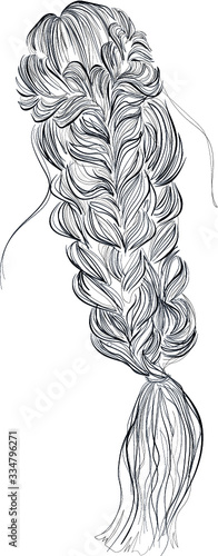 Bold statement braided hairstyle - vector illustration