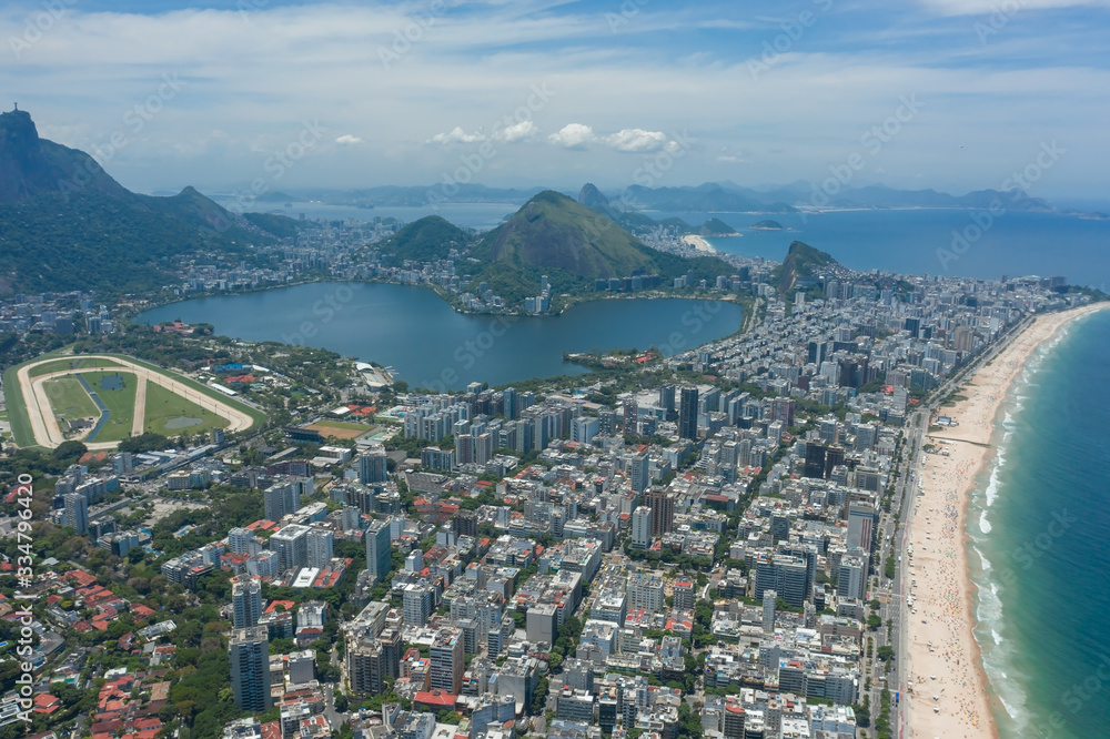 Bird's-eye view of the City of Rio de Janeiro in Brazil