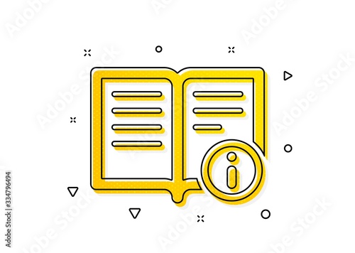 Instruction sign. Technical information icon. Yellow circles pattern. Classic technical info icon. Geometric elements. Vector