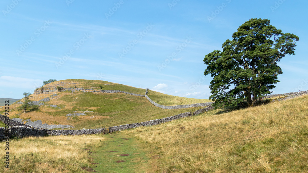 View of the countryside around the village of Conistone in the Yorkshire Dales National Park