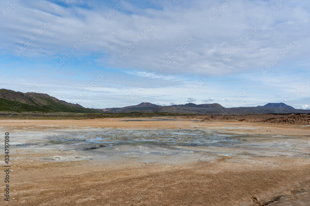 The geothermal region of Hverir in Iceland The geothermal region of Hverir in Iceland