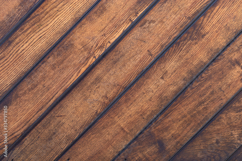 Old wooden dark rustic diagonal lines from left down to up right texture background