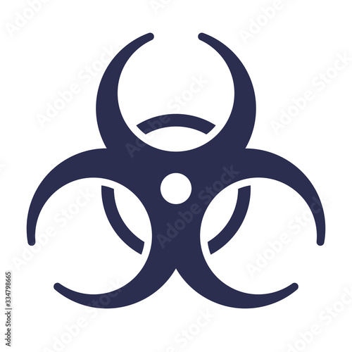 black biohazard symbol icon isolated on white background. vector illustration