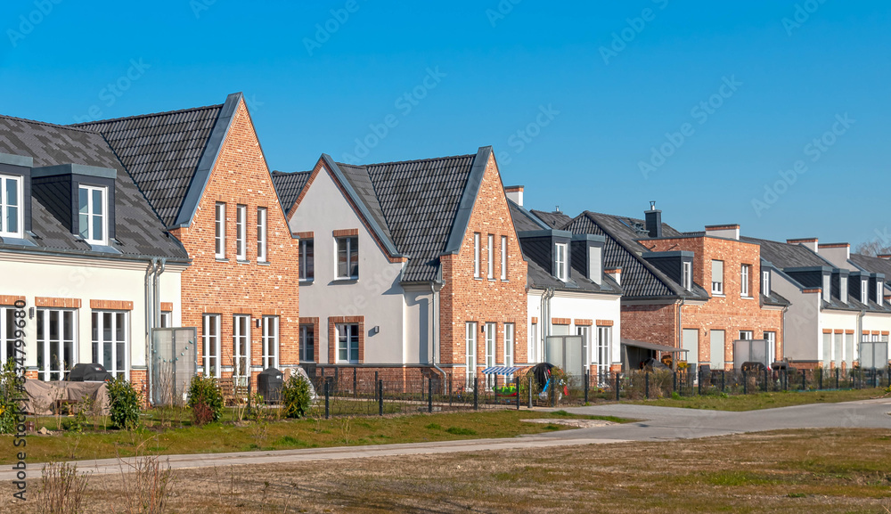 newly built houses in rows