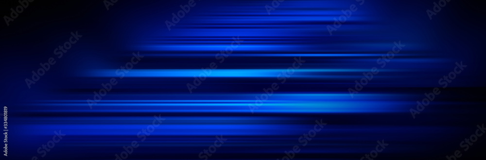 Dark blue wide background with dynamic blurred horizontal lines. Dark blue wide background with dynamic blurred horizontal lines.