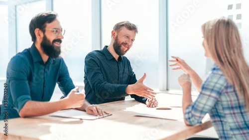 HR managers in an interview with a new employee.