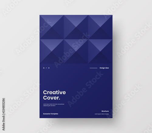 Amazing business presentation vector A4 vertical orientation front page mock up. Modern corporate report cover abstract geometric illustration design layout. Company identity brochure template.