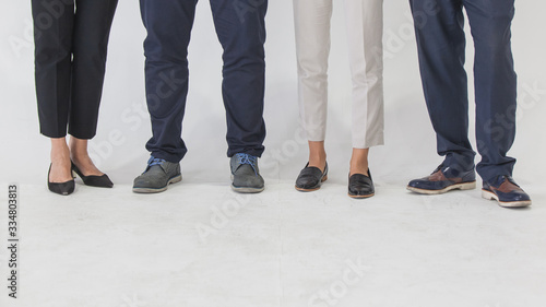 group people the elder aged person and woman old legs shoes. Lower Body People Team Together Concept
