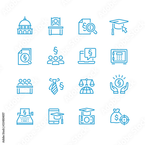 Lawyer and business vector icon set