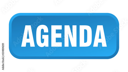 agenda button. agenda square 3d push button