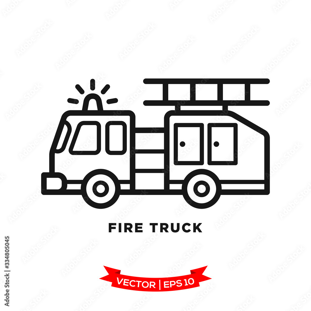 fire truck icon in trendy flat style