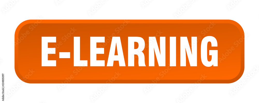 e-learning button. e-learning square 3d push button e-learning button. e-learning square 3d push button