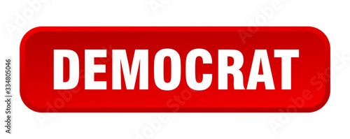 democrat button. democrat square 3d push button