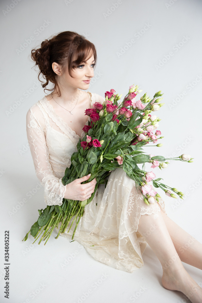 girl with flowers, mother's day girl with flowers, mother's day