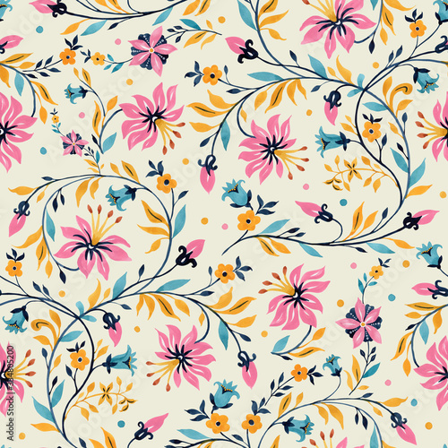 Beautiful floral ornament seamless pattern