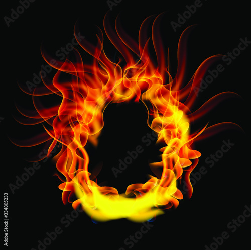 Collection of fonts or letters from fire, modern red fire, fonts Tattoo Fire. The alphabet is hot, ABC is burning. Hot typography. fire lettering, letter O