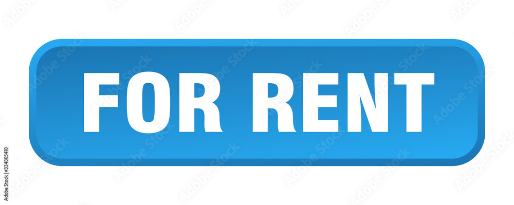 for rent button. for rent square 3d push button for rent button. for rent square 3d push button