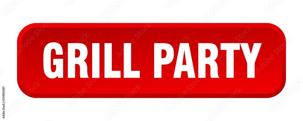grill party button. grill party square 3d push button grill party button. grill party square 3d push button