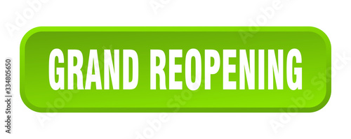 grand reopening button. grand reopening square 3d push button