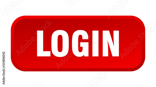 login button. login square 3d push button