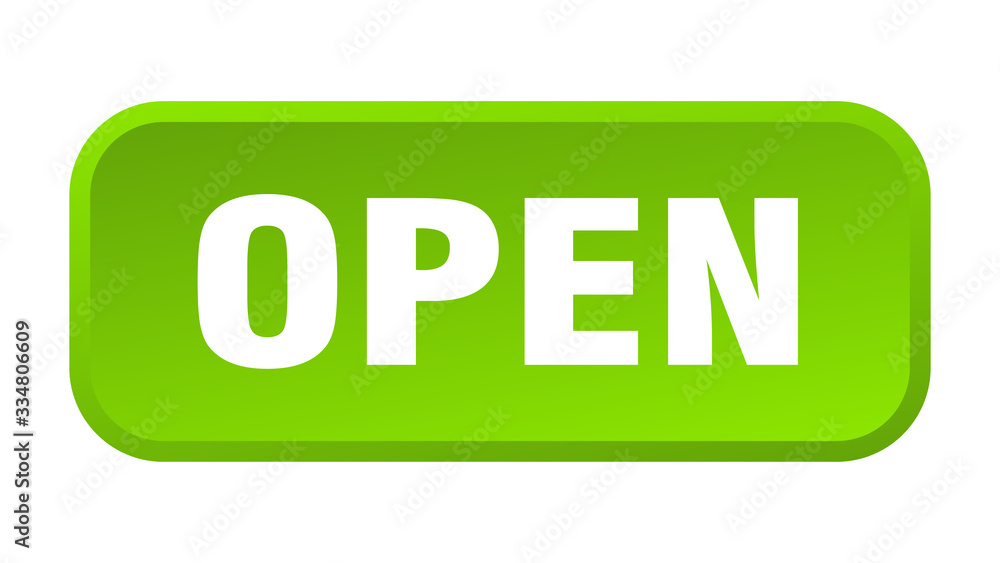 open button. open square 3d push button open button. open square 3d push button