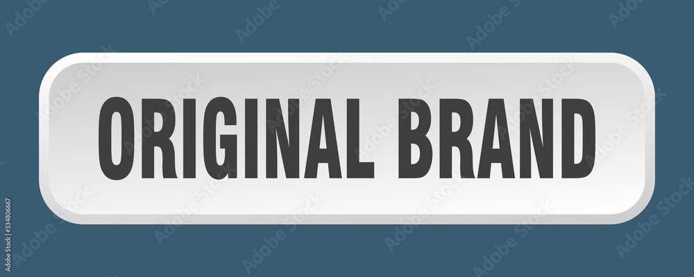 original brand button. original brand square 3d push button