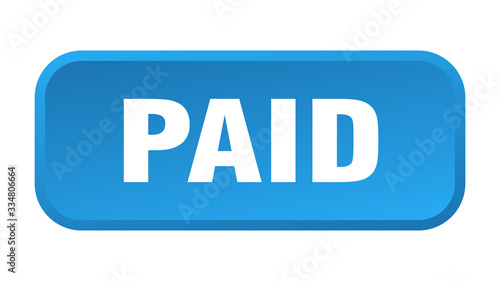 paid button. paid square 3d push button