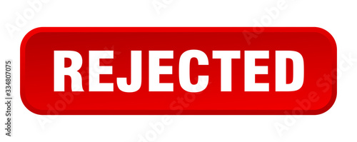 rejected button. rejected square 3d push button