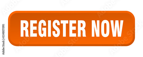 register now button. register now square 3d push button