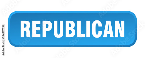 republican button. republican square 3d push button