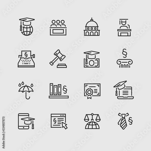 Lawyer and business vector icon set