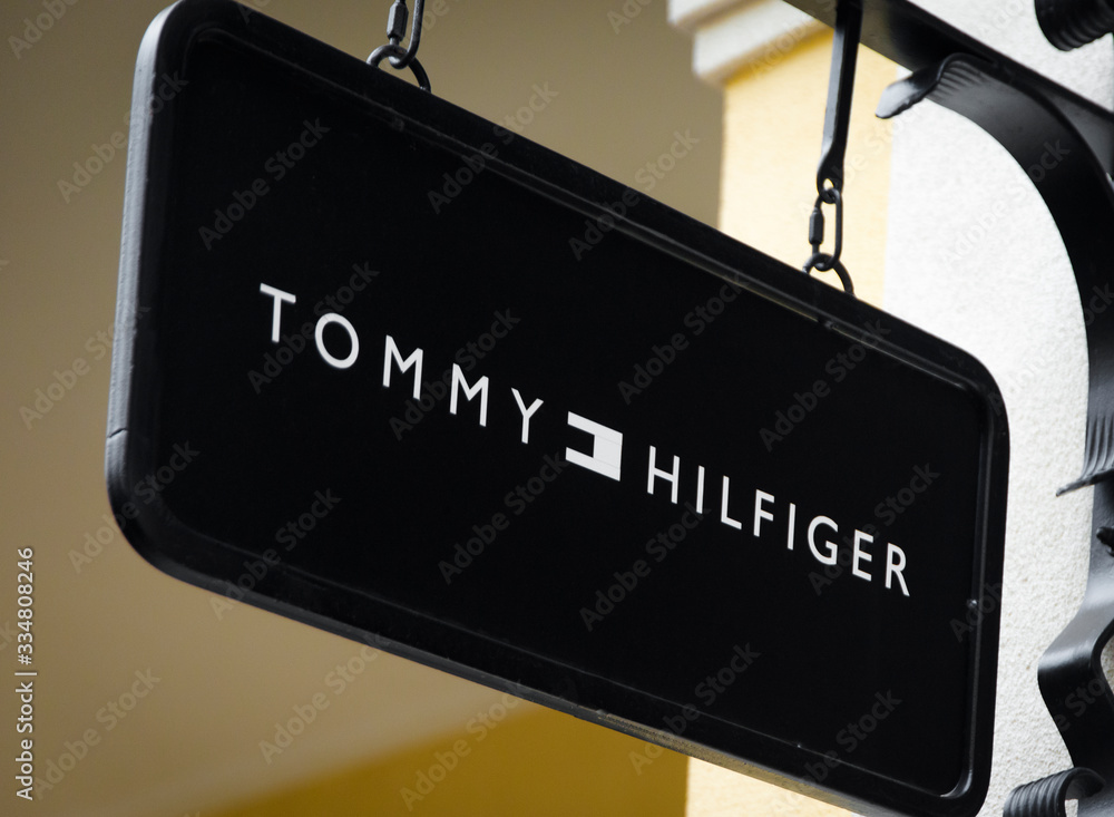 SANKT-PETERSBURG RUSSIA OCTOBER 20, 2017 : A Tommy Hilfiger store. Since  its debut in 1985, the Tommy Hilfiger Group has become a US$ 4.6 billion  apparel and retail company. Stock Photo | Adobe Stock