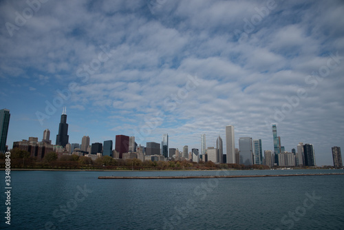 Views of downtown Chicago from Grant park